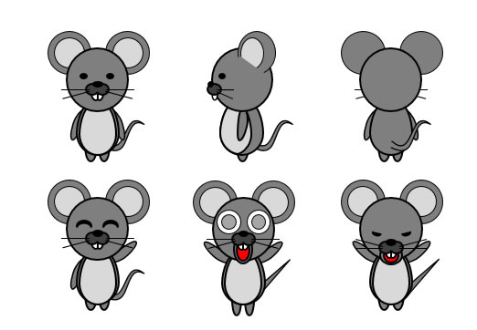 ネズミのイラストの画像１