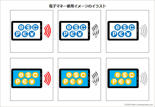 電子マネー使用イメージのイラストの画像２
