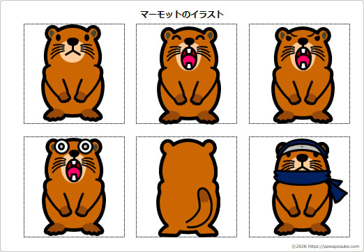 マーモットのイラストの画像